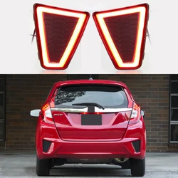 2Pcs Led Rear Bumper Lamp Rear Fog Lamp Rear Dring Braking Turning Lights For Honda Jazz Fit 2014 2015