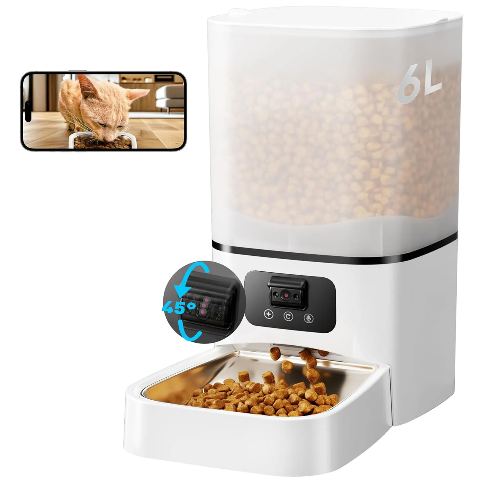 Cat With Camera P HD Video Night Vision Smart App Pet Feeder