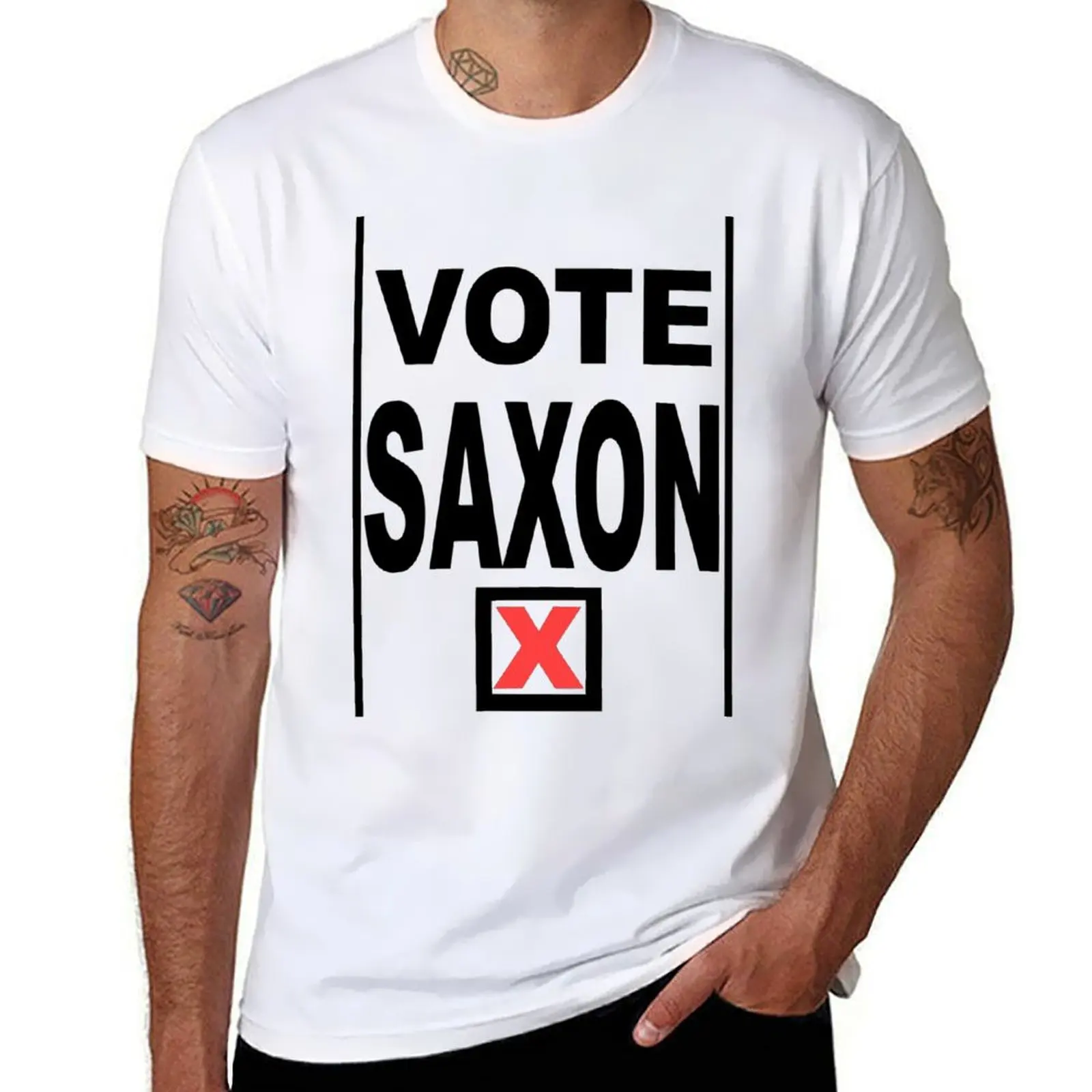 

for 100% t pack t white Vote man shirt cotton brand men luxury shirts T-Shirt Saxon
