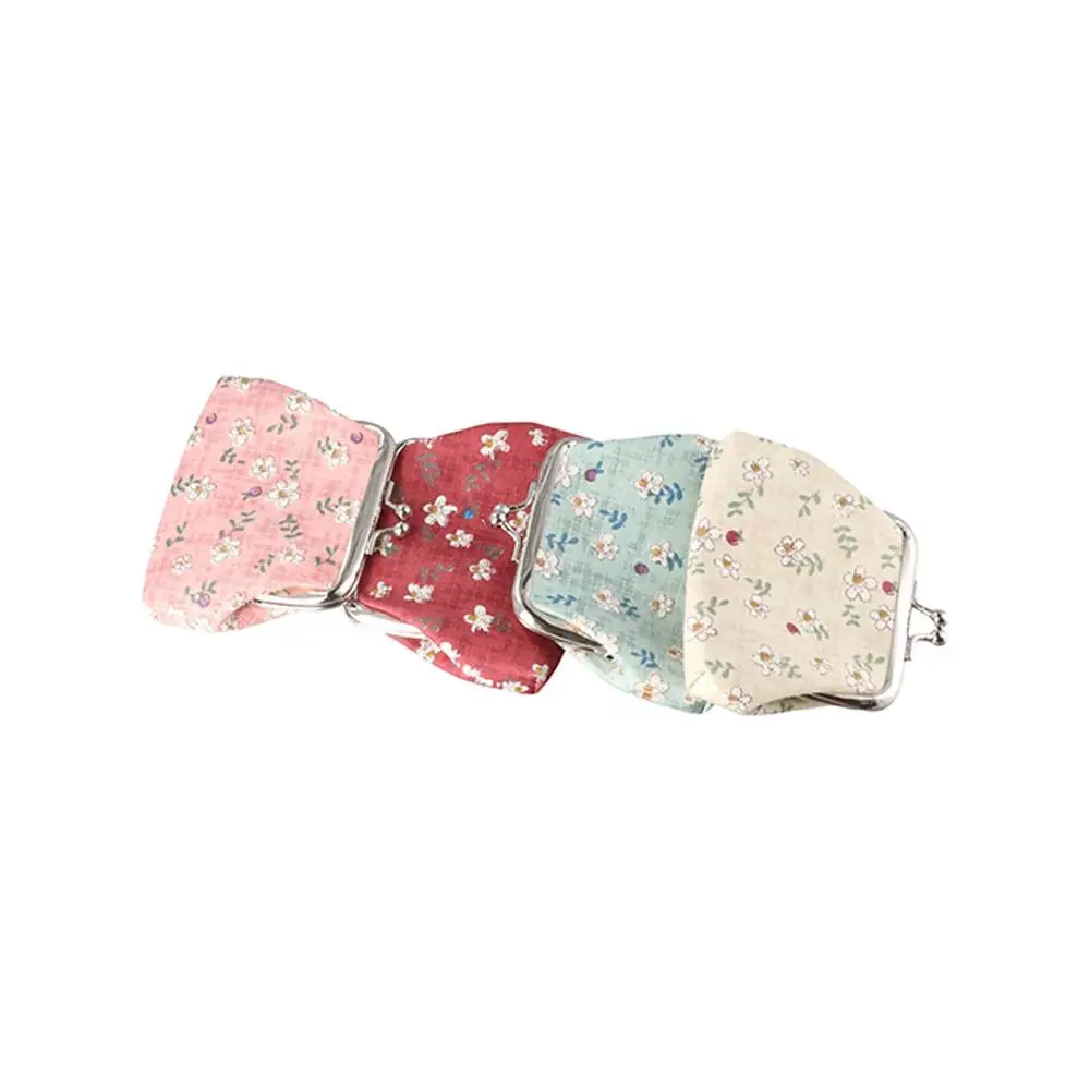 Bright Colored Flower Print Hasp Purse Lady Women Coin Purse Clutch Bag Money Clip Small Wallet