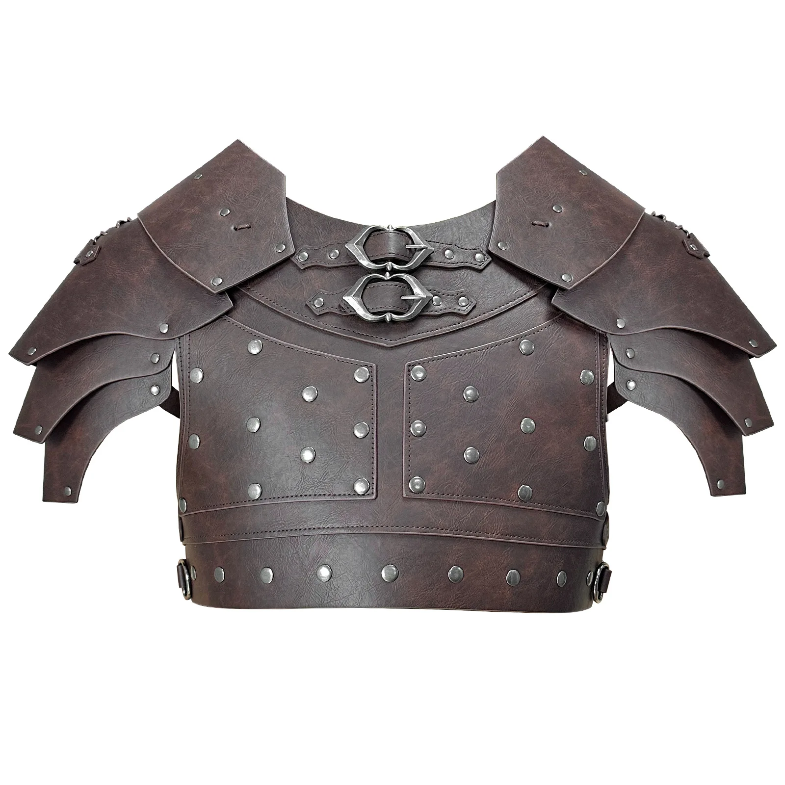 

Medieval Warrior Gladiator Chest Shoulder Armor Steampunk Viking Gothic Knight Cosplay Leather Rivets Breastplate Accessories