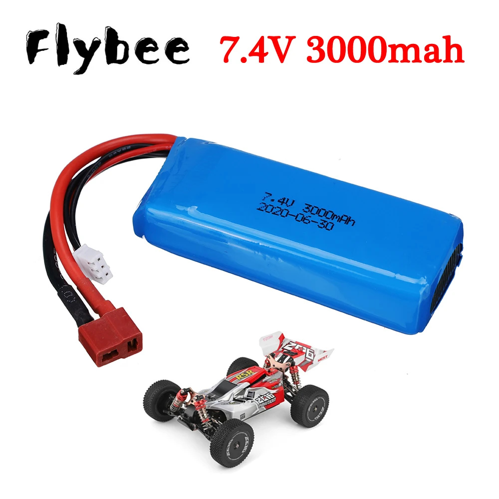 7.4v RC Car Battery For Wltoys 144001 124016 124017 124018 124019 104001 12428 12423 Toys Car battery 7.4v 3000mah Battery