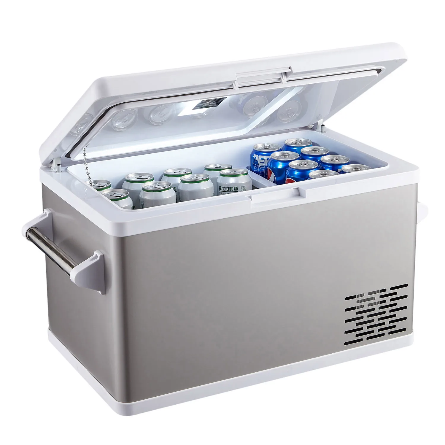 Fast cooling 35 liters dual zone cryogenic refrigerator 12 volts portable car compressor refrigerator, automotive cryogenic