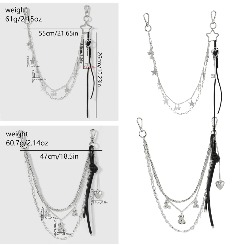 Harajuku Wallet Chain Pocket Chain Belt Chain for Dancers Punk Chain Unisex image 6