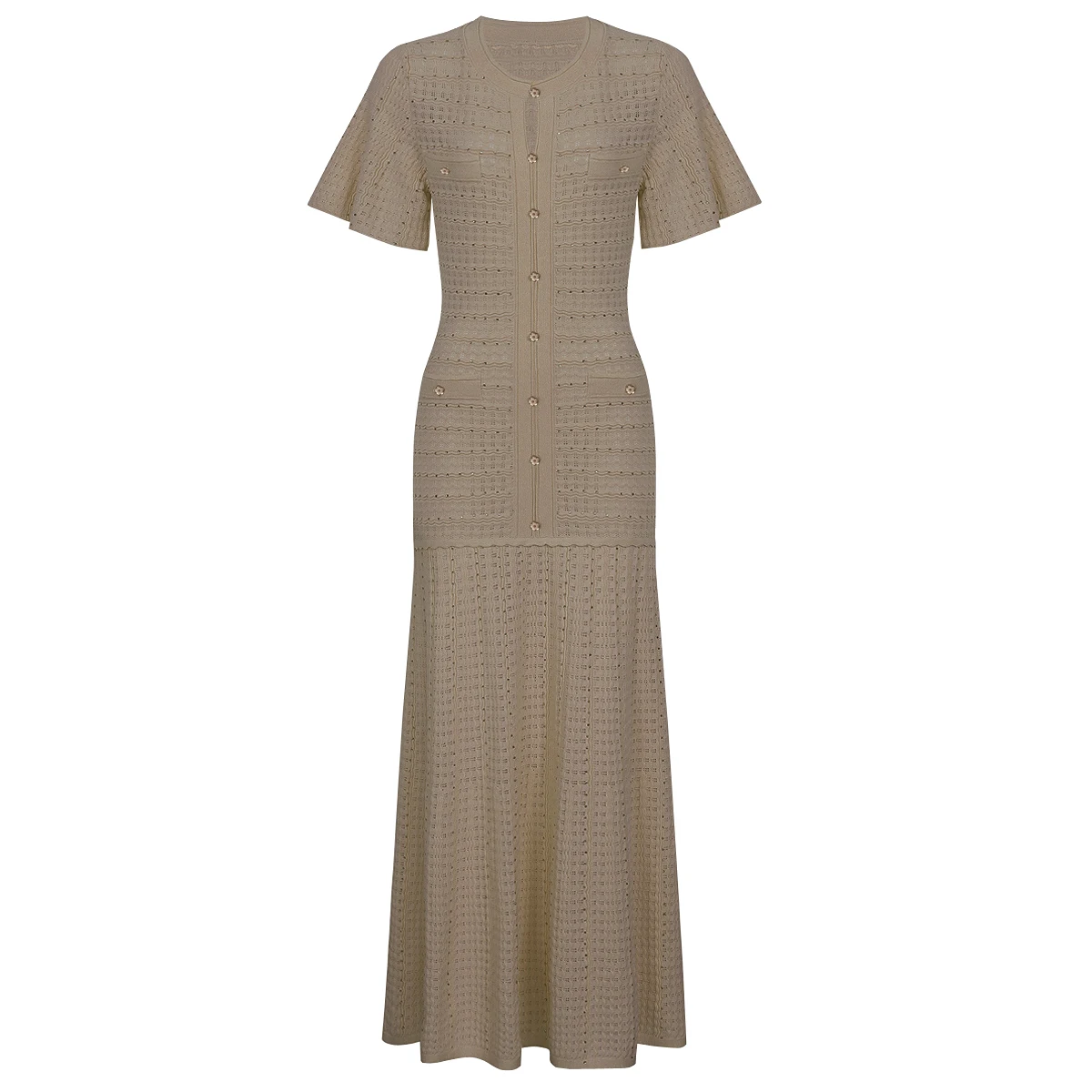 

2675 High Quality Summer New Fashionable Stretch Knitted Slim Fit Hot Diamond Short Sleeve V-neck Bright Silk Women Dress