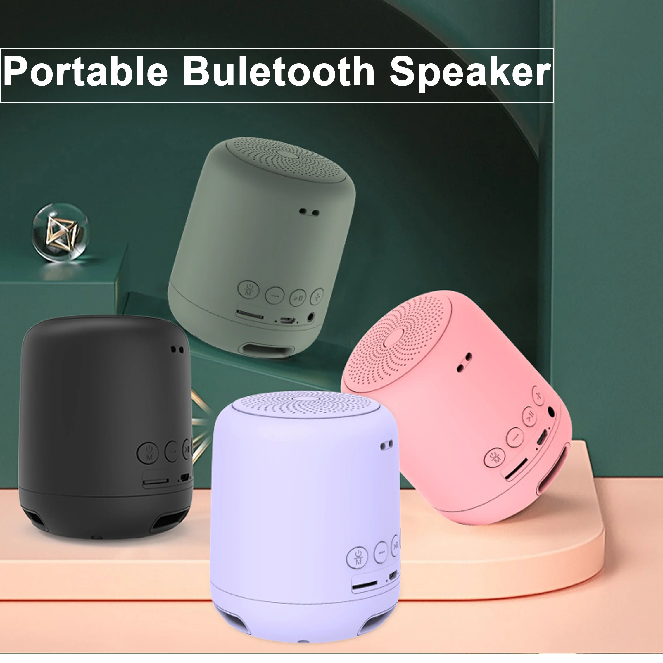 Mini Bluetooth Speaker Portable Waterproof Outdoor Sports Audio TWS Wireless Subwoofer HiFi Stereo Surround  TF Card Loudspeaker