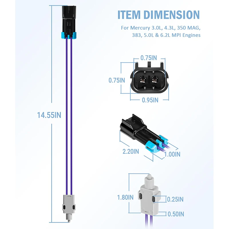 8M0052936 Shift Interrupter Switch for Mercury MerCruiser Fits 3.0L, 4.3L, 5.0L, 5.7L/350 MAG, 383 & 6.2L MPI