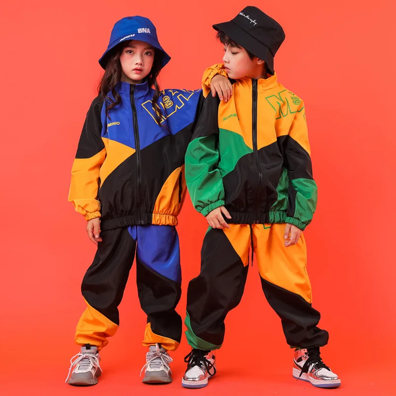 

Fashion Hip Hop Kids Jazz Dance Costumes 4 Girls Boys Ballroom Dancing Costumes Clothes Stage Outfits Perform Wear T Shirt Pants