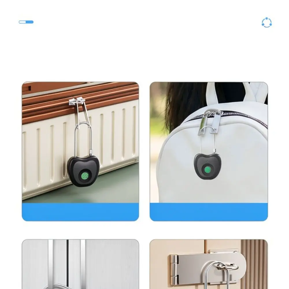 Portable Smart Biometric Lock Fingerprint Padlock Quick Response Keyless Protection For Suitcase Gym Cabinet Gate Office