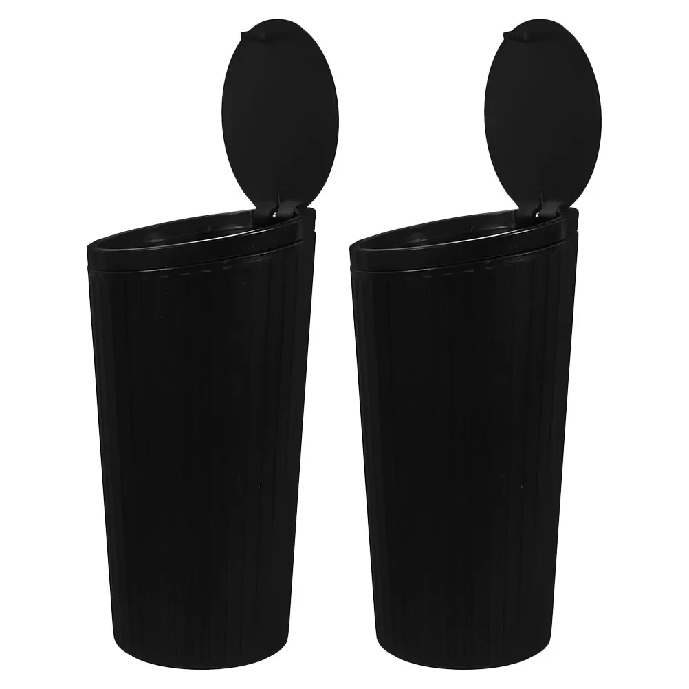 

2pcs Car Trash Can with Lid Slim Garbage Bin for Automotive Vehicle Small Trash Can Storage Box Not Leaking Portable Long Term