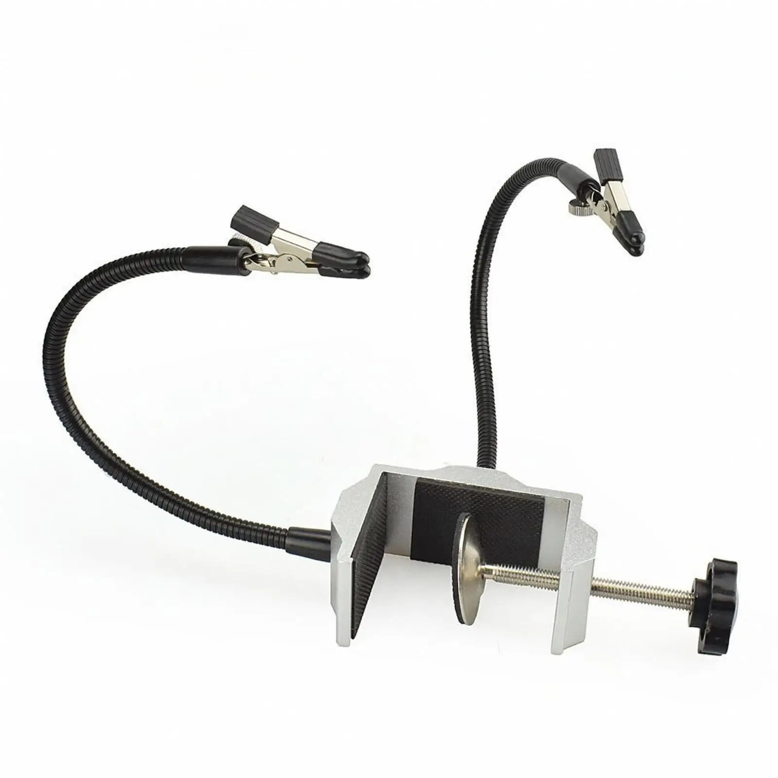 Portable Soldering Aid with Clamping Base and Rubber Pads for Precision Electronics Projects