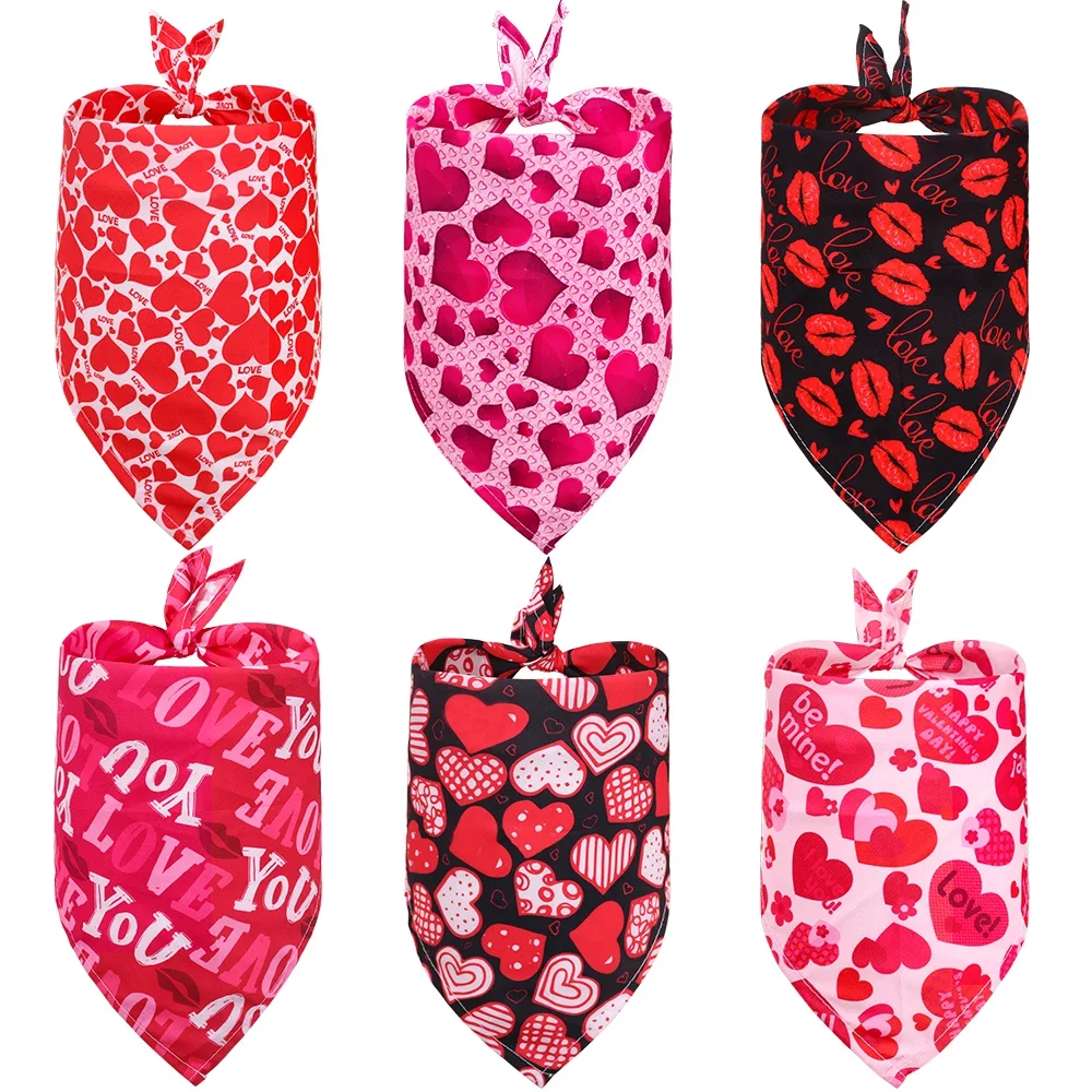 50 Uds. Pajarita rosa para perro de San Valentín, pajaritas para perros pequeños y niñas, lazos para el pelo de perro, Bandana para perro de amor, corbatas para perros grandes, suministros para mascotas