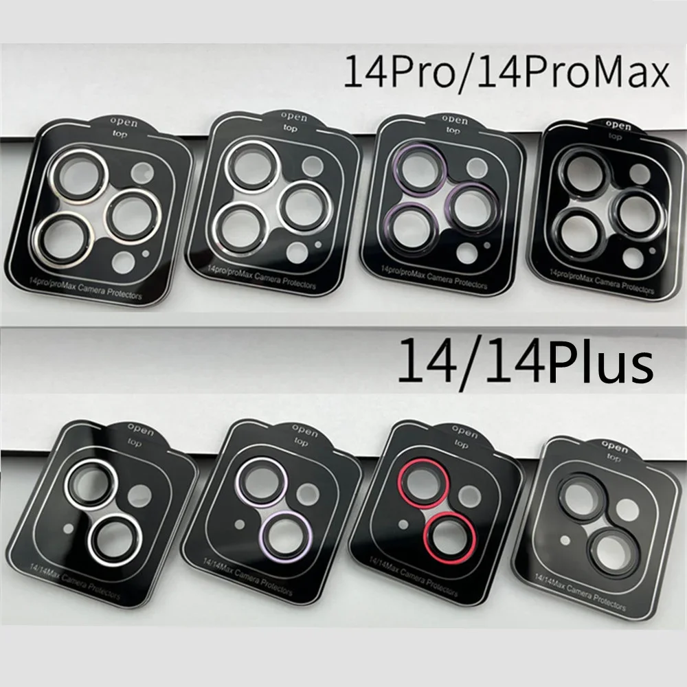 2-3Pcs Camera Metal Ring Protector For IPhone 15 13 14 Pro Max Back Lens Tempered Glass For IPhone 13 14 14Pro Protective Cap