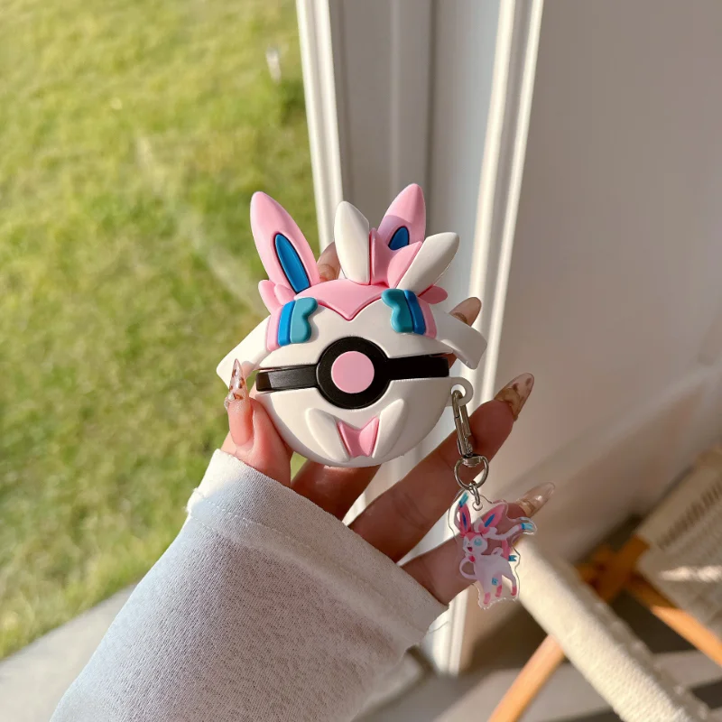 Pokemon Sylveon หูฟังสําหรับ AirPods 1/2 3 4 Pro การ์ตูนซิลิโคนหูฟังป้องกันอุปกรณ์เสริมจี้