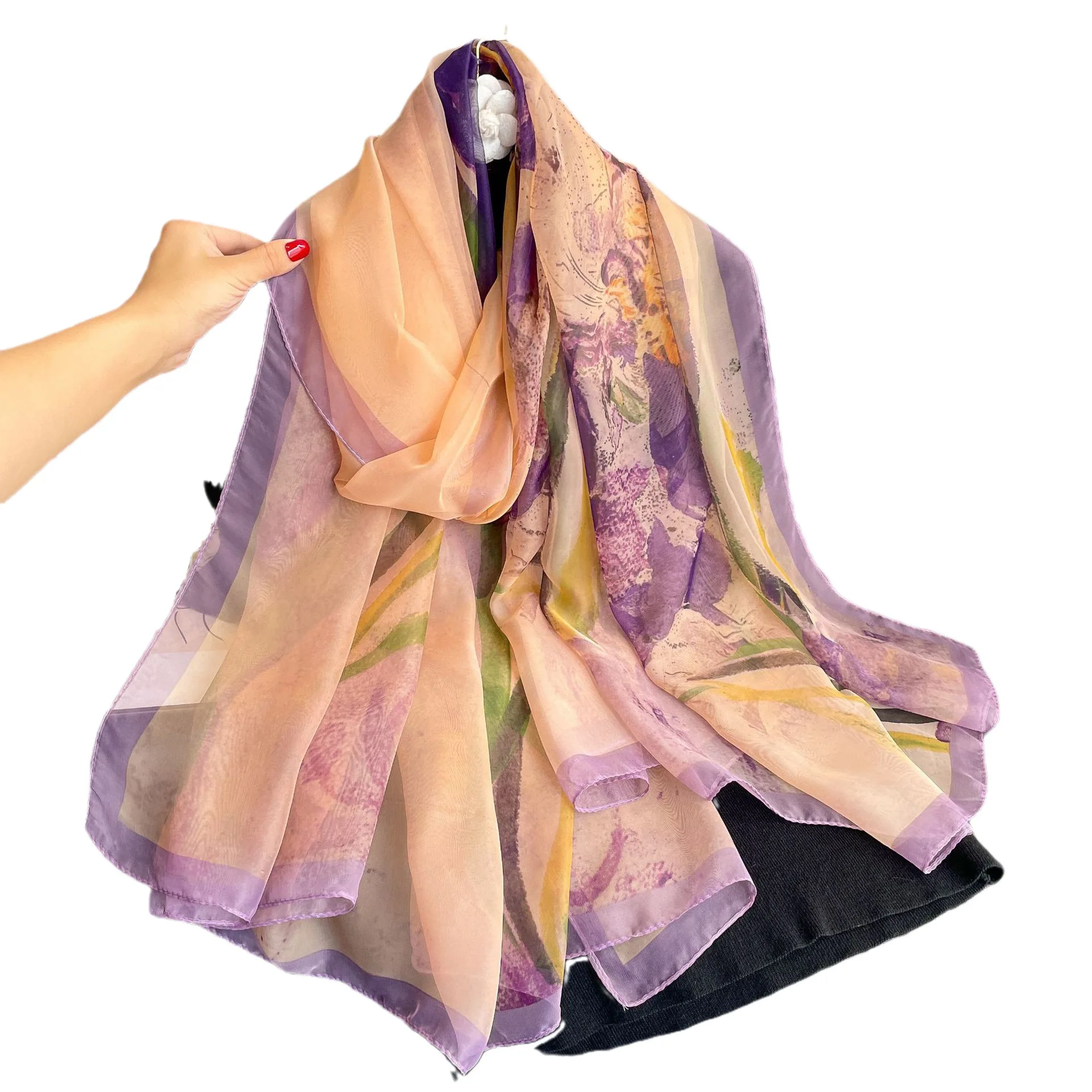 Silk Scarf Fashion Neck Oversize Foulard Female Headbanda Luxury Hijab Women Warm Pashmina Scarves Echarpe Shawl Large Wrap