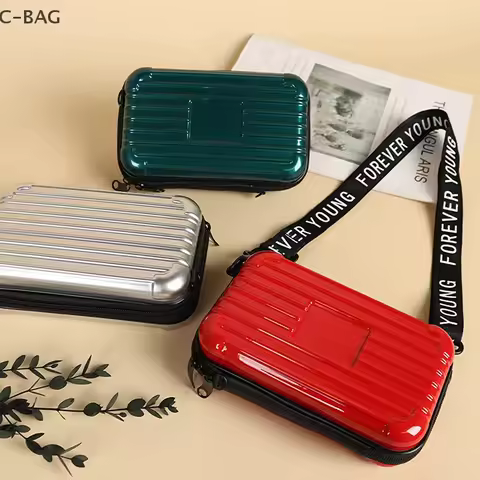 Mini Suitcase Shape Bag Fashion Luggage Bag Handbag Shoulder Bag Waterproof Bag Hard Shell Box Suitcase Purse Clutch Bag