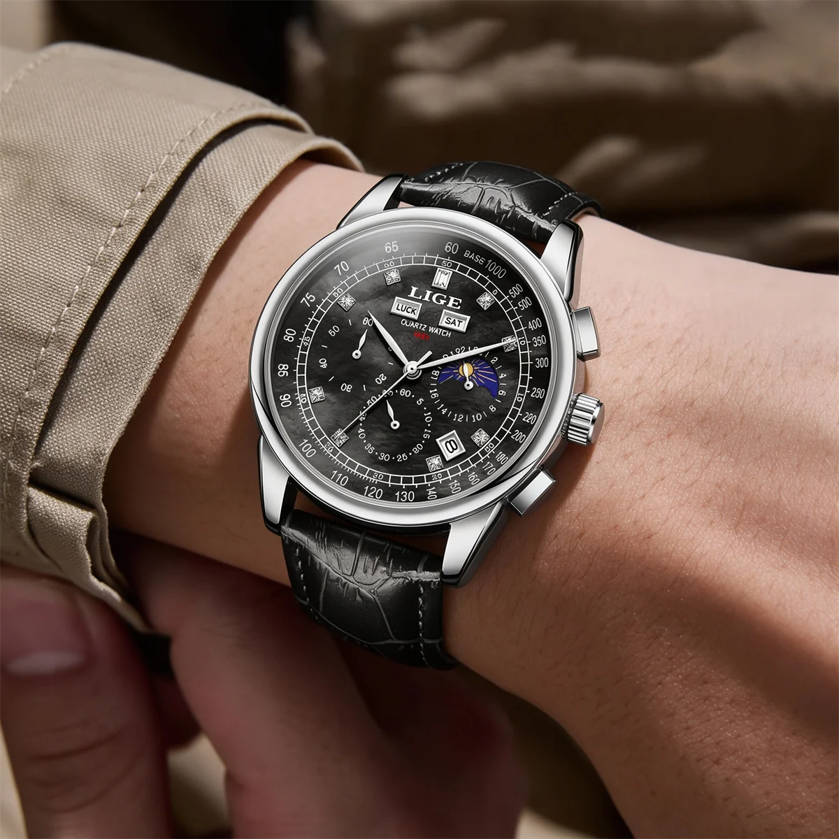 LIGE Men's Watches Top Brand Luxury Men WristWatch For Men Leather Quartz Watch Sports Waterproof Male Clock Relogio Masculino