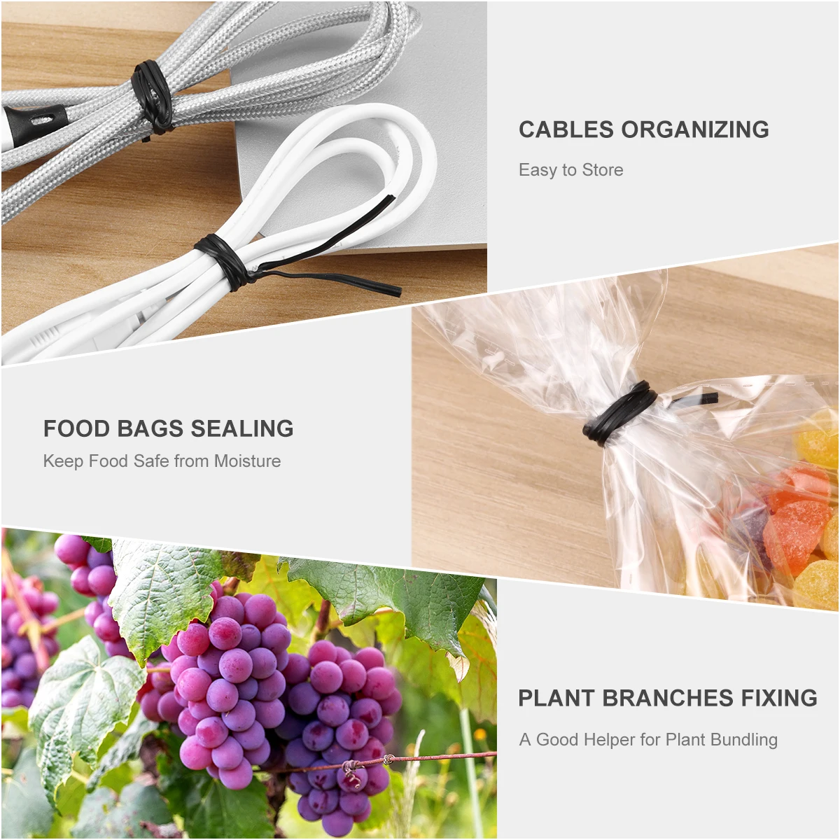

500pcs Garden Wire Ties 6 Inches Strong Reusable Cable Cord ganizer Flexible Iron Coated Eco Friendly Home Office for Bag