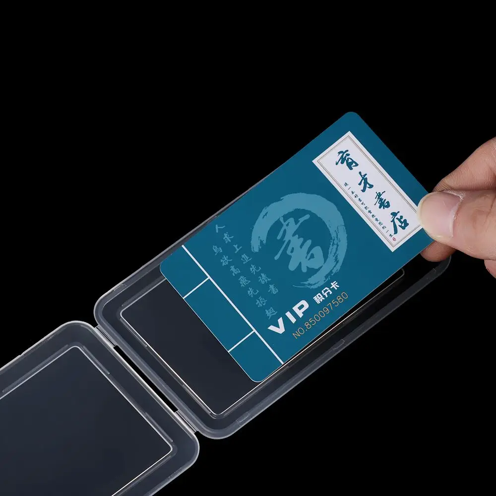 School Office Supplies Double-sided Plastic Business Card Case Transparent IC Card Holder Protection Sleeve