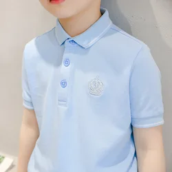 Girls Boys Polo Shirts Kids Short Sleeved T-shirt Teenagers Cotton Top Tees Summer 3 To 14 Yrs Children's Clothing Korean Style