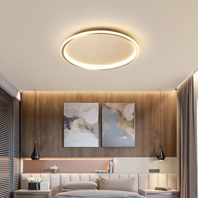 

LED modern ultra-thin ceiling light, living room, bedroom, balcony, gold black circular ceiling light, home decoration lighting