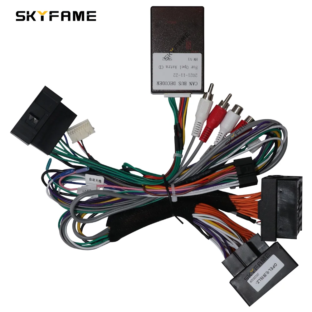 SKYFAME 16Pin Car Wiring Harness Adapter Canbus Box Android Radio Power Cable For Opel Astra H Antara Zafira Corsa D Tigra