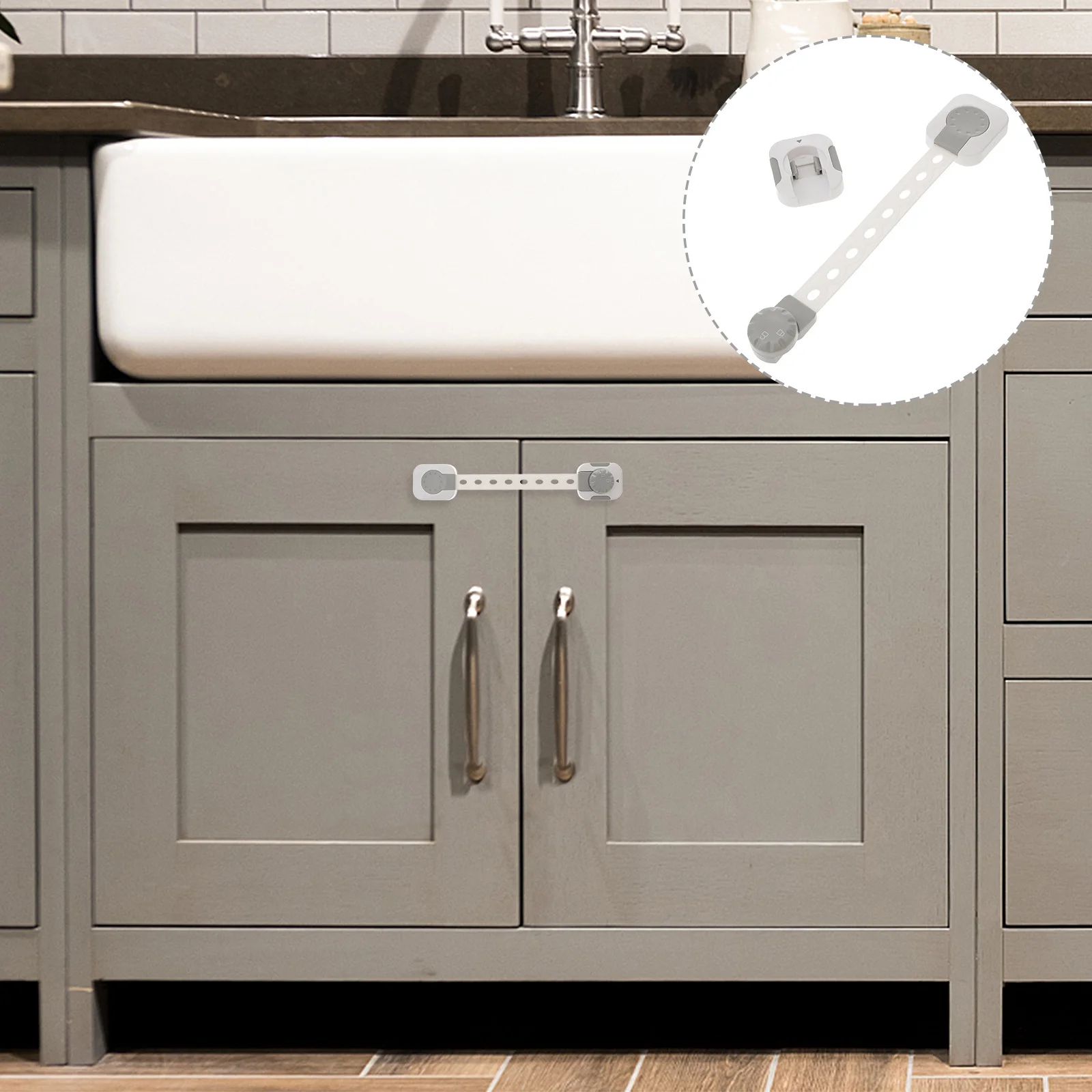 

2 pc Safety For Cabinet Child Security Lock Multifunction Biscuit Shape Baby Proofing Device Infant Protection Wardrobe Drawer