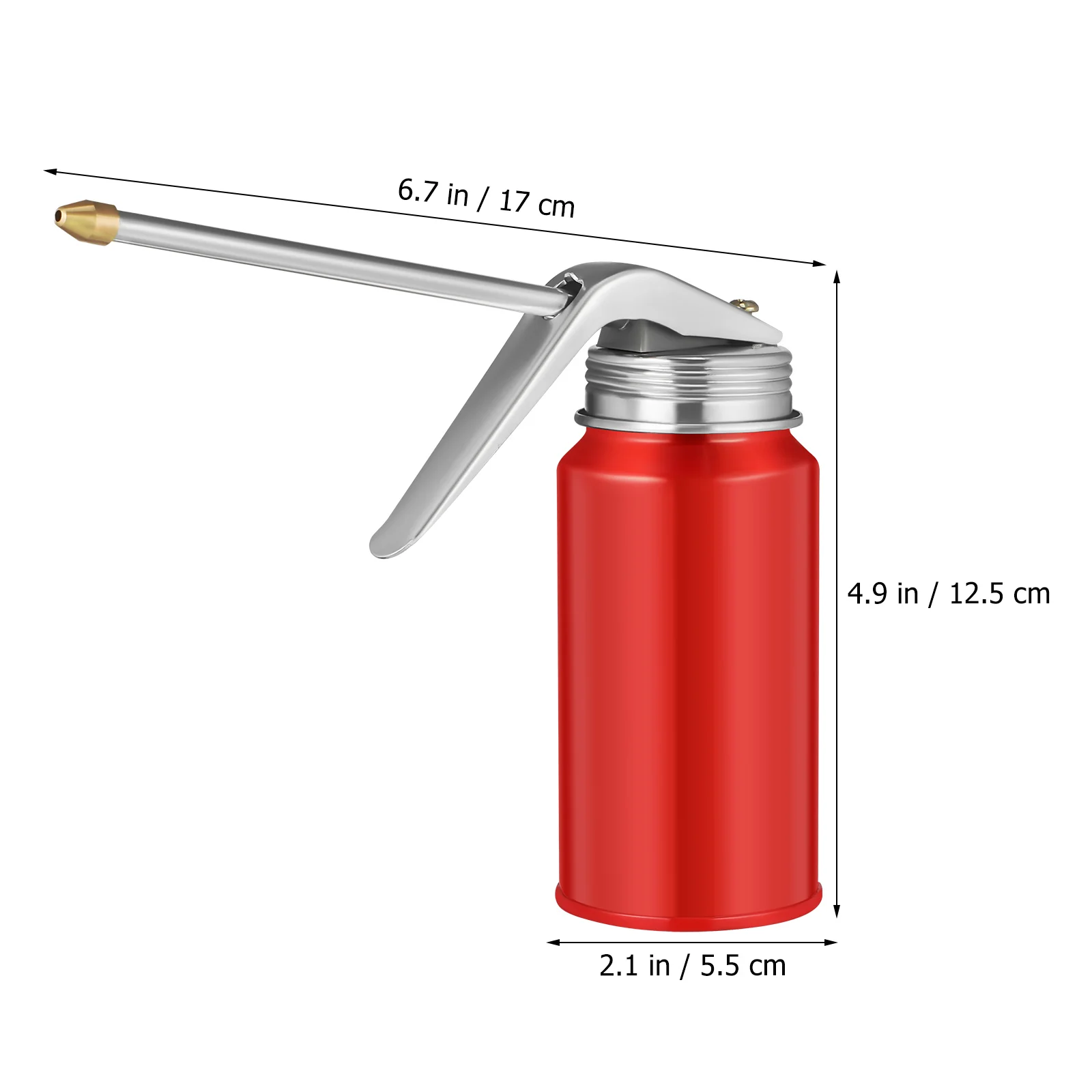 

2 Pcs 200g Red High Pressure Oil Can Pump Oiler Spout Automotive Lubrication Tool Metal Lightweight Small Machine