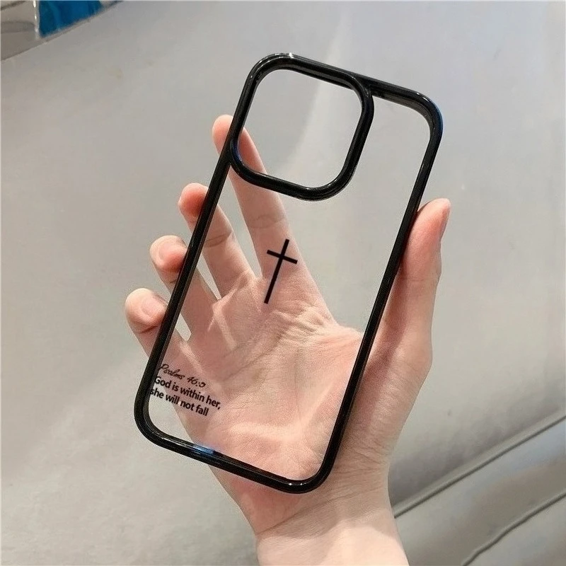 Trendy Cross and Bible Verse Transparent Phone Case for Xiaomi Poco X7 F7 X6 X5 Pro M6 Pro 4G Shockproof Protective Cover Funda view 2
