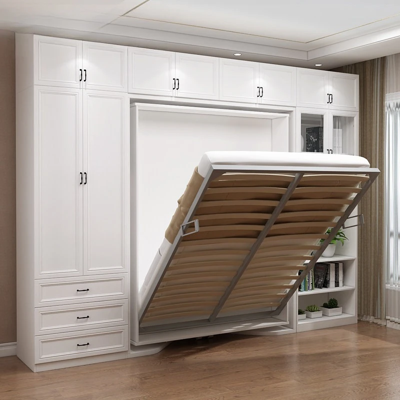 

Creative Rotating Desk Cabinet Flip Bed Invisible Folding Bed Bookcase Combination Multifunctional Wall Hidden Bed CH-222