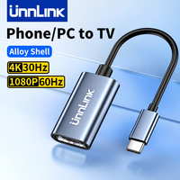 Unnlink 4K USB Type C to HDMI Adapter USB 3.1 to HD TV Converter Cable for Macbook Samsung Laptop Phone to TV Cast