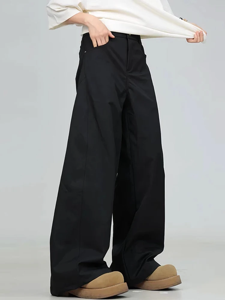 

Cleanfit Men's Straight Leg Pants Destructured Draped Old Money Sle Wide Leg Casual Trousers Faionable Loose Fit Summer