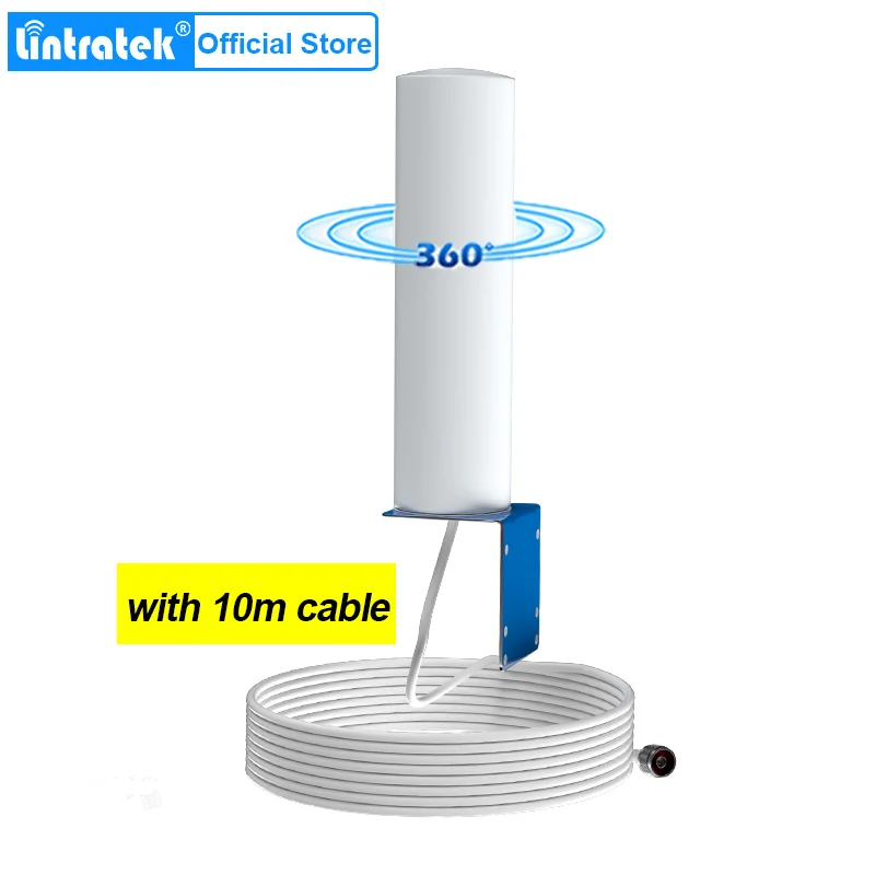 Lintratek Omnidirectional External Antenna for 2g 3g 4g Mobile Phone Signal Booster Cellular Amplifier 360° Antenna 690-2700MHz