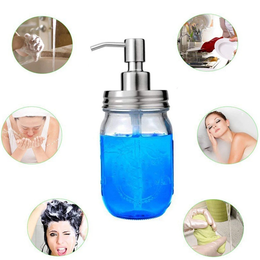 

3 шт., крышка для бутылки с насосом из нержавеющей стали, банка Mason, дозатор жидкого мыла, пресс