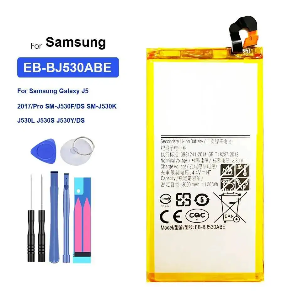 

Mobile Phone Battery EB-BJ530ABE 3000Mah For Samsung Galaxy J5 2017 Pro SM-J530F DS SM-J530K J530L J530S J530Y