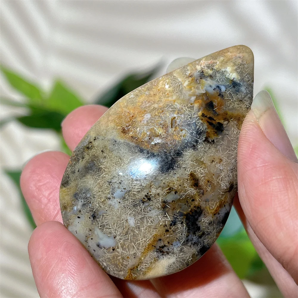 Crystal Natural Agate Palm Stone Quartz Hair Pendent Feng Shui Minerals  Reiki Stone Massage Hair Home Decoration