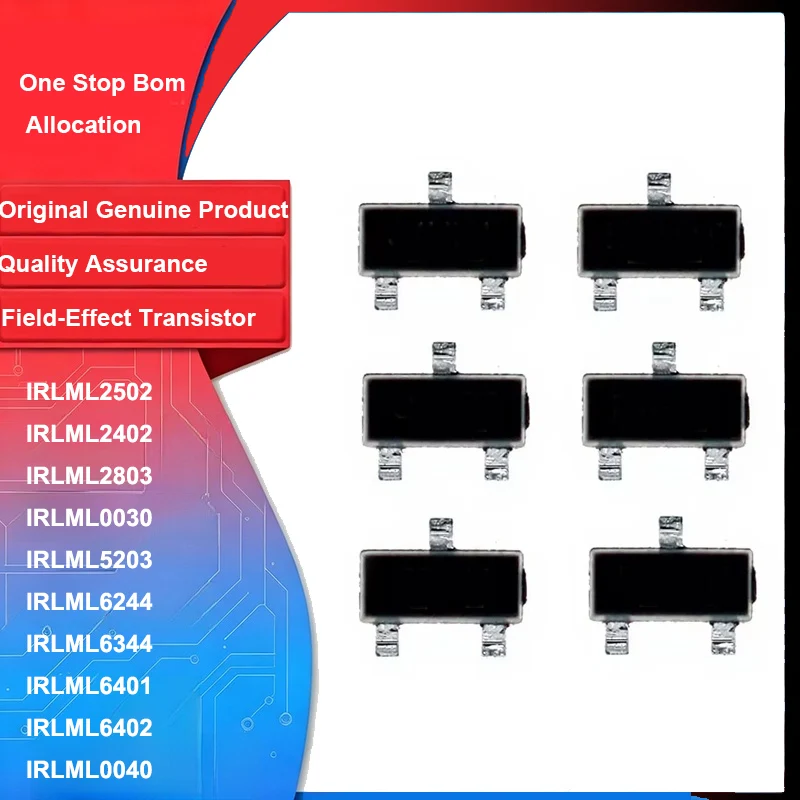 Original IRLML2502 IRLML2402 IRLML2803 IRLML0030 IRLML5203 IRLML6244 IRLML6344 IRLML6401 IRLML6402 IRLML0040 MOSFET for Arduino