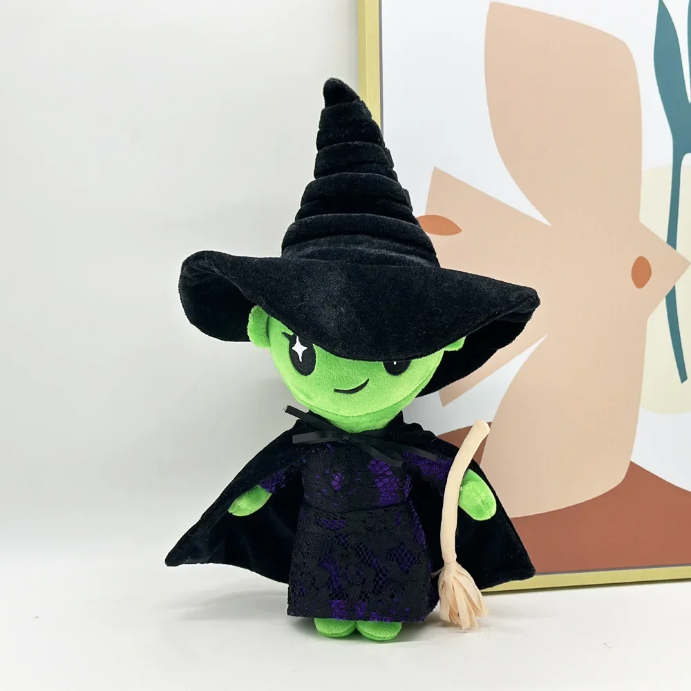 WICKED Medium Stylized Plush Magical Witch, Black Robed Witch, Fun Cartoon Plush Doll, Companion Doll, Christmas Gift