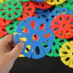 5PCS Big Size Children Building Blocks Snowflakes Montessori Kids Toys Educational Bloques De Construcción Bouwstenen