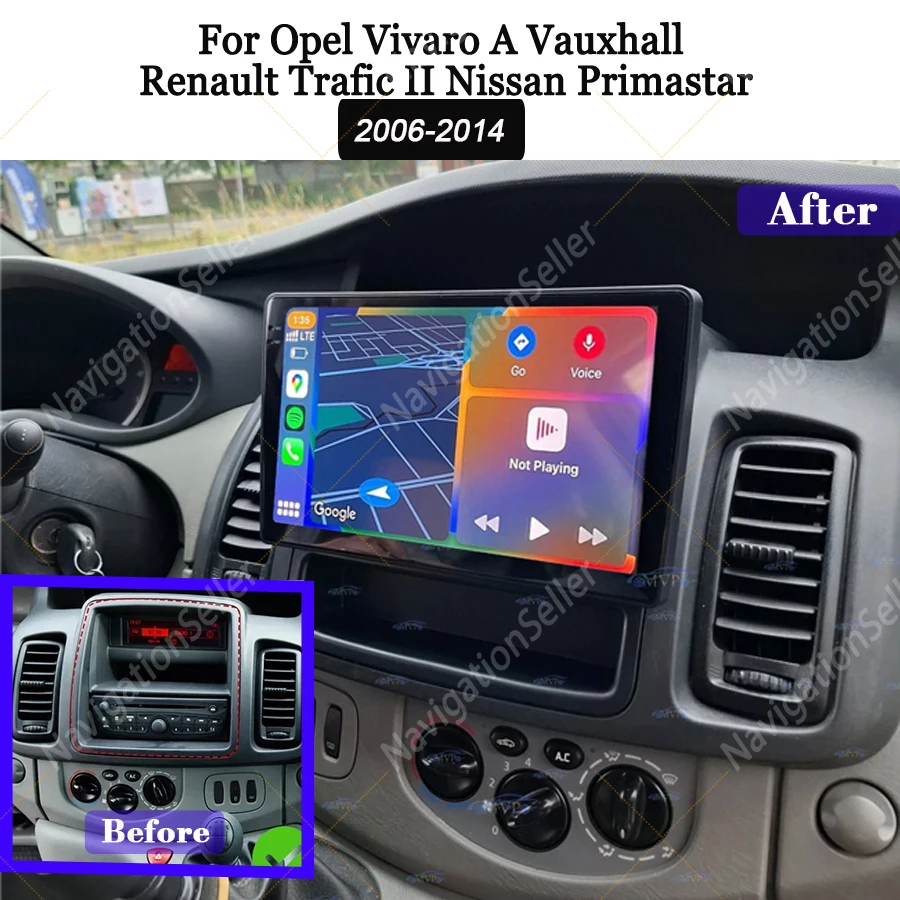 

Android Autoradio Carplay Screen For Opel Vivaro A Vauxhall Renault Trafic II Nissan Primastar 2006-2014 Navigation Multimedia