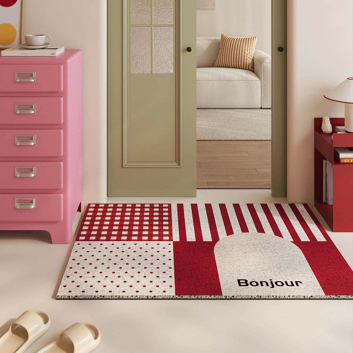 Entryway Door Mat Home Decoration Rug Entrance Doormat Striped Plaid Rugs Anti-slip Carpet 러그 Alfombra Entrada De Casa Fussmatte