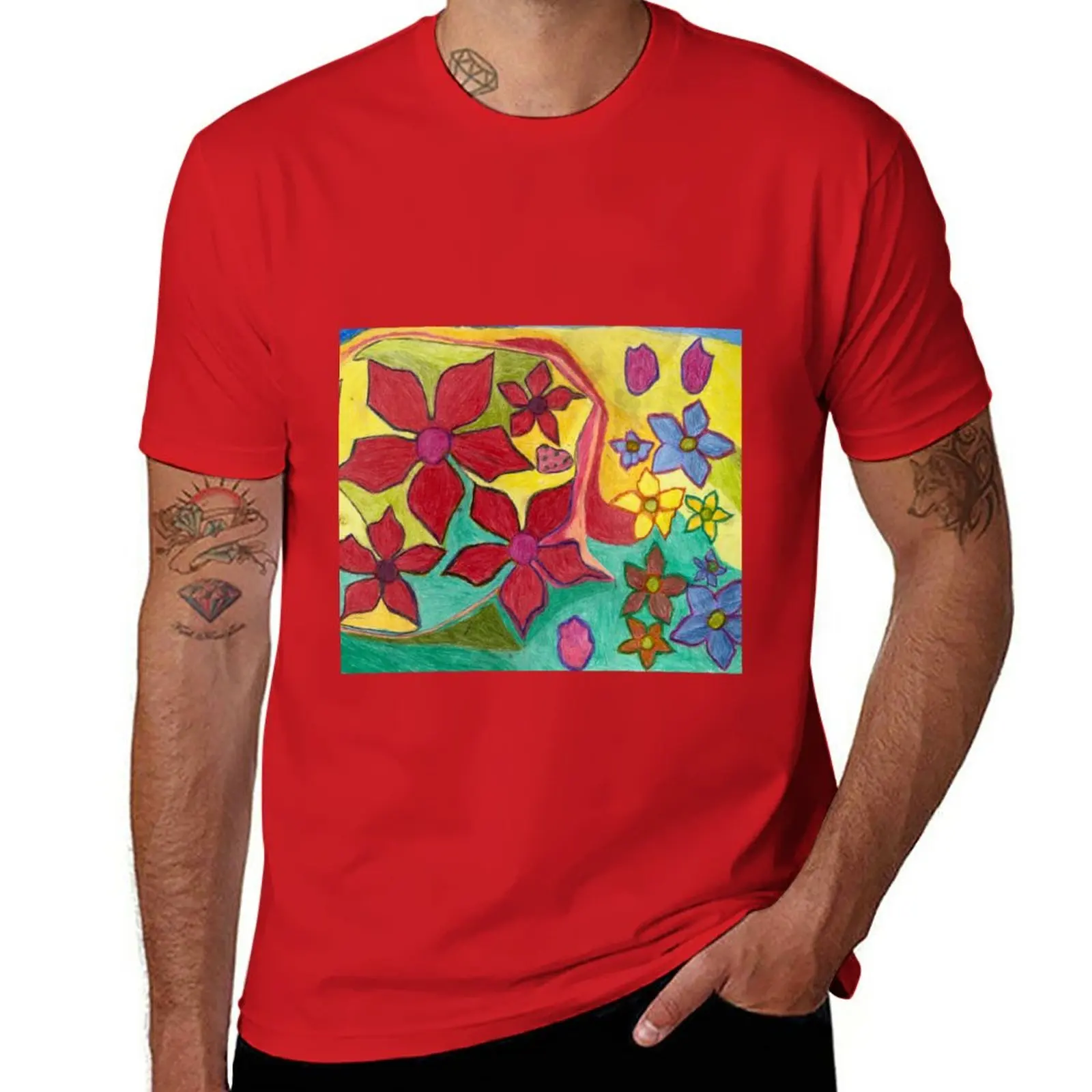 New Brilliant And Vibrant Different Coloured Pointsettias Flowers with Colourful Background T-Shirt Blouse mens graphic t-shirts