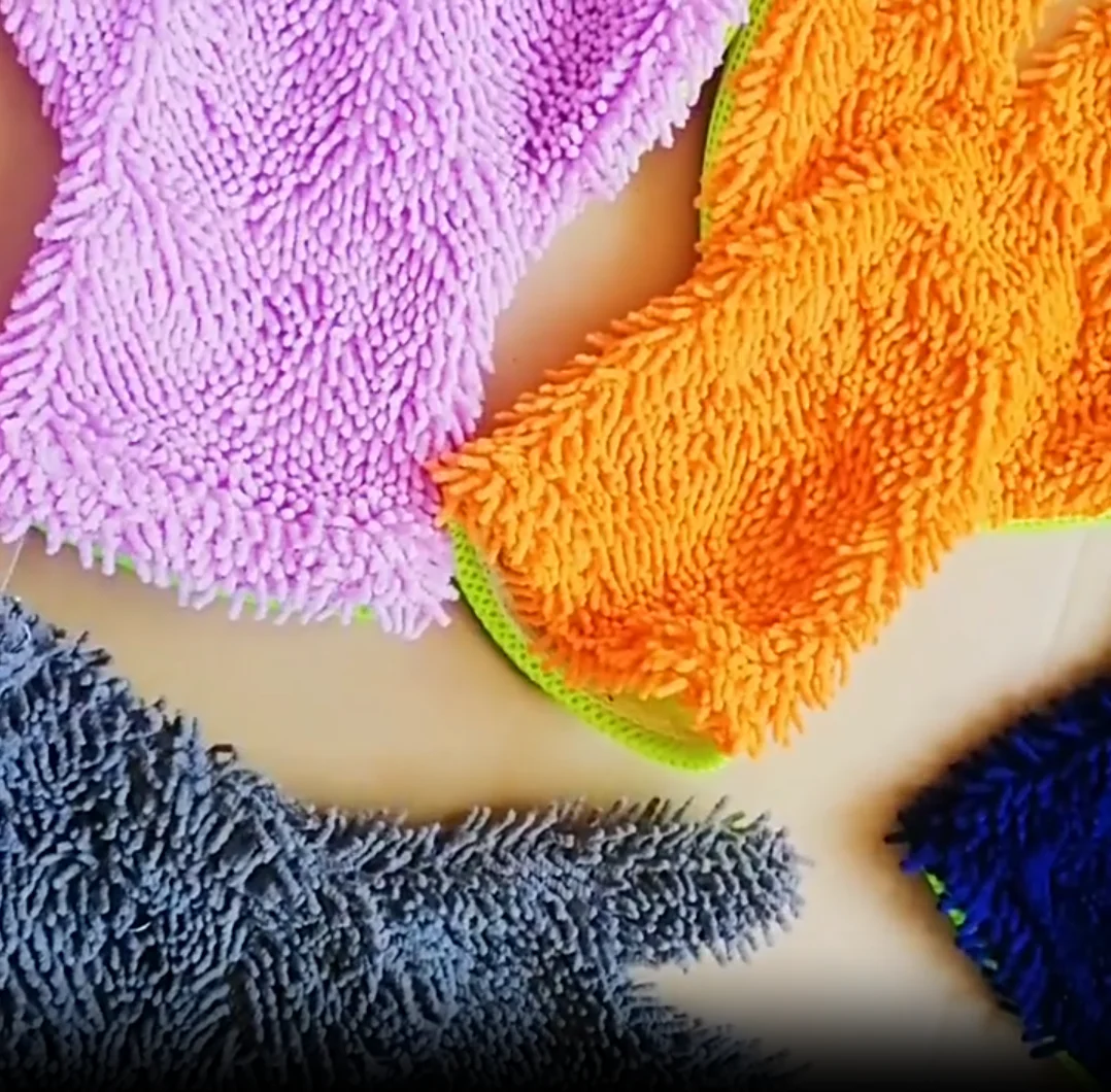 

Coral Fleece Car Cleaning Gloves Large Color Plush Fine Fiber Cleaning Towel Car Washing Supplies Bear Paw Accessories Wholesale