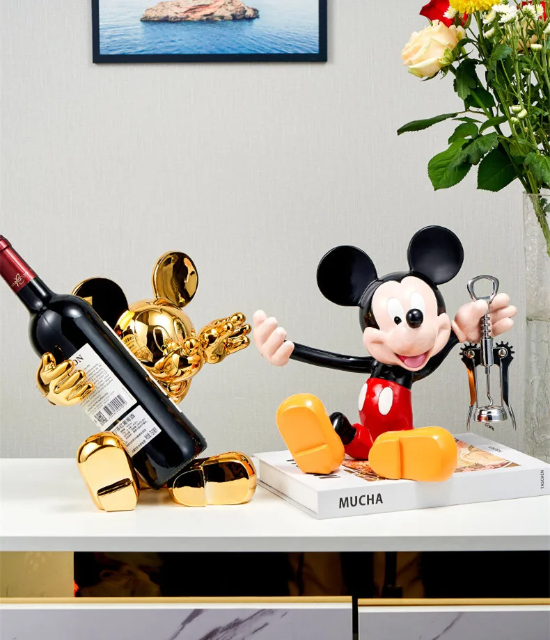 [Grappig] Anime Disney Mickey Mouse Rode wijnrek Action figure speelgoed standbeeld collectie model woondecoratie kinderen verjaardagscadeau