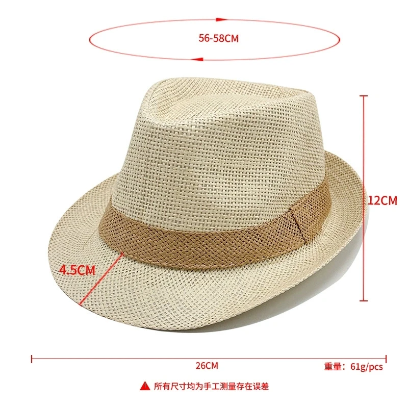 Britischer Jazz-Hut für Herren, Frühling und Sommer, neuer Stil, Sonnenschutz, Strohhut, Strandhut, Strohhut für den Freizeitbereich – Detail 2