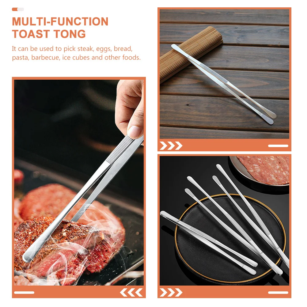 

Stainless Steel Food Tong Multi-Function Ergonomic Design For Bbq Camping Grill Toast Outdoor Cooking Tool Kitchen Bar