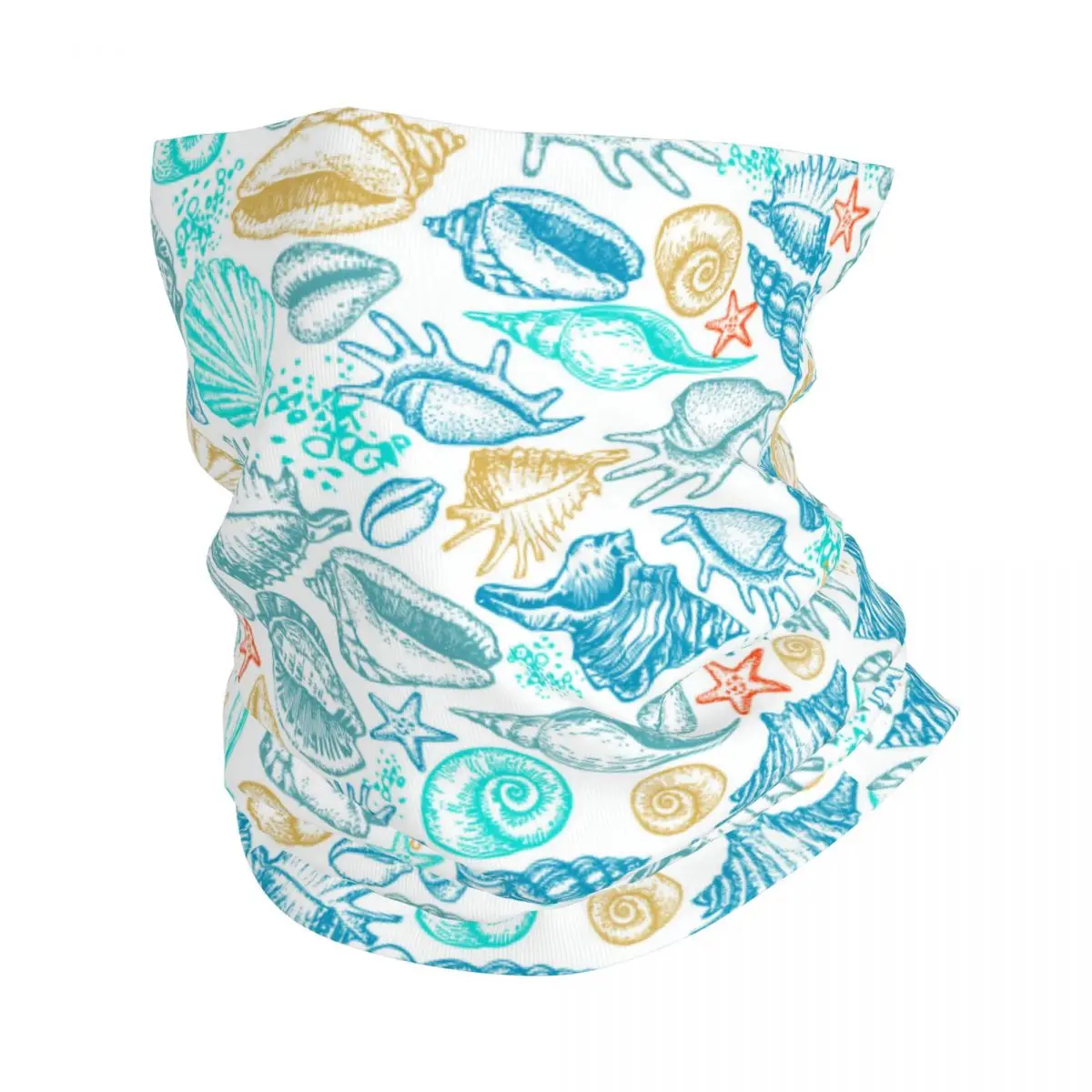 Sea Shells Thin Wrap Scarf Bandana Neck Gaiter Face Cover Headband