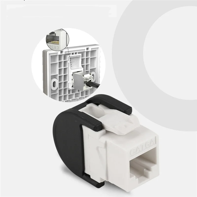 AB15-10PCS RJ45 ميناء CAT6A T568B ثقب واحد إيثرنت LAN Hub مكافحة غطاء غبار التوصيل غطاء Blockout حامي