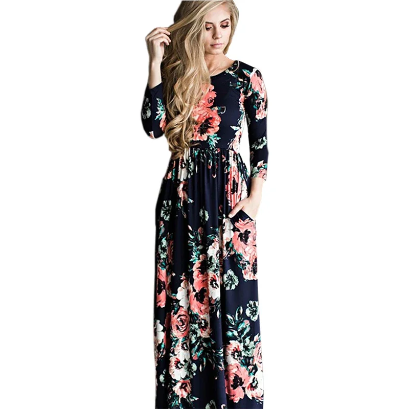 Abito estivo Boho Beach Donna 2025 Moda floreale Abito lungo femminile maxi Abiti Abito da festa da donna Plus Size 3XL Nero Bianco