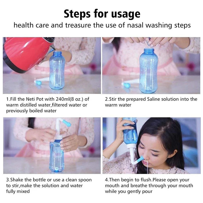 500Ml-detergente per naso per lavaggio naso, rondella nasale (flacone da 500Ml)